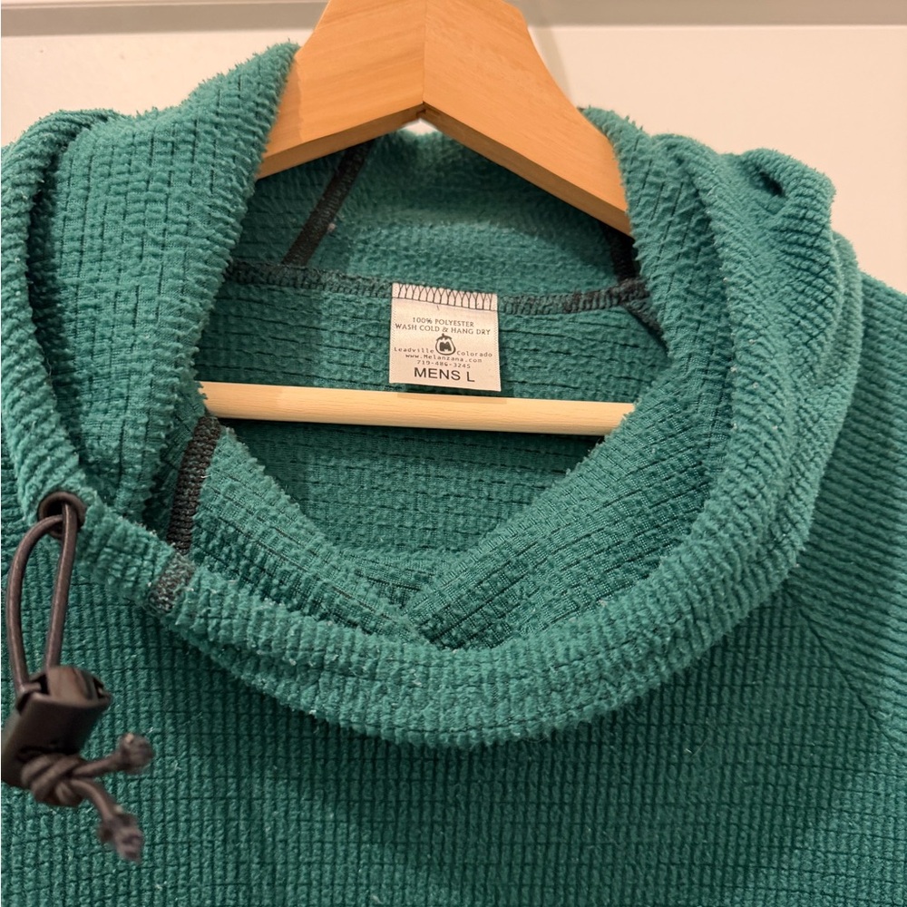 Men's Melanzana Micro Grid Hoodie v1, Large, Green - Picture 5 of 8
